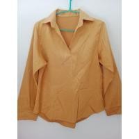 ราคา เสื้อเชิ้ตแขนยาวสีเหลืองผ้าซาติน (22362406226)