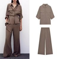 ราคา เสื้อลooseและกางเกงลำลองขากว้างเอวสูง ZARA (41517143335)