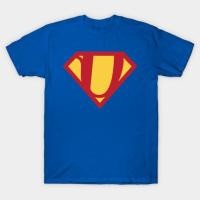 ราคา เสื้อยืด Vintage Superhero Symbol Letter U T-Shirt แท้ Cotton 100% oversize น่ารัก S-5XL คอกลม (40565176705)
