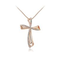 ราคา ﻿ROXI สร้อยคอ สวยงามด้วยจี้ 18K Rose gold plated ไม้กางเขน รุ่น: 2030452530b เพิ่มความเก๋ด้วยประดับด้วยคริสตัล (7015084673)
