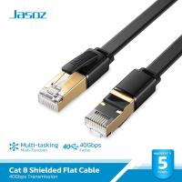 ราคา Jasoz สายLAN Cat 8 Shielded Flat Cable 40Gbps รุ่น E127 ความยาว 1เมตร - 5เมตร เสถียรทุกการเชื่อมต่อ (42451191045)