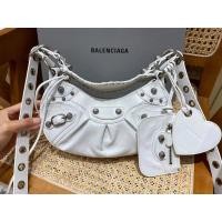 ราคา กระเป๋า Balenciaga Le Cagole Crescent Bag ขนาด 26 สีดำและขาว (56350110164)