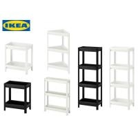 ราคา IKEA VESKEN เวสเก้น ชั้นวางของรถเข็น เข้ามุม สีขาว สีดำ (7989056575)