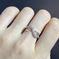 ราคา แหวนอินฟินิตี้ เงินแท้ชุบทองคำขาว ฝังเพชรสวิส รุ่น Infinity pavé (10655130557)