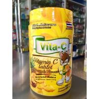 ราคา Vita-C vitamin C วิตามินซี 25 mg กลิ่นสับปะรด ชนิดเม็ด 1000 เม็ด 400 กรัม (2893396582)
