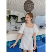 ราคา เดรสเปิดหลังสีขาว เดรสสั้น (4478677564)