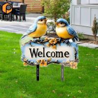 ราคา [สวย] ยินดีต้อนรับนก Yard Sign PVC สนามหญ้าที่มีสีสัน Stake สําหรับสนามหญ้าลานระเบียง (44071448564)
