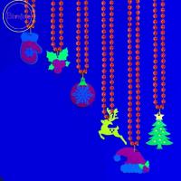 ราคา สร้อยคอเรืองแสงคริสต์มาสปาร์ตี้ต้นคริสต์มาส Elk สร้อยคอลูกปัดตกแต่ง❀ (29192970709)