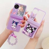 ราคา Kuromi เคสใหม่สีม่วง Sanrio Universe Kuromi My Melody Hello Kitty พร้อมโซ่ Cool Samsung Z Flip 6 5 4 3 น่ารัก ZFLIP6 ZFLIP5 ZFLIP4 ZFLIP3 FLIP5 FLIP4 FLIP3 OPPO FIND N3 OPPO FIND N3 Flip OPPO N3 Flip 