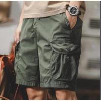 ราคา กางเกงขาสั้นผู้ชาย อเนกประสงค์ย้อนยุคลำลอง หลวม กระเป๋าหลายสีเขียวกางเกงขาสั้นคาร์โก้ (28136443458)