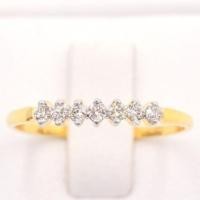 ราคา แหวนแถว ฝังเพชรเรียงกัน 7 เม็ด แหวนเพชร แหวนทองเพชรแท้ ทองแท้ 37.5% (9K) ME865 (26522907924)