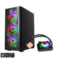 ราคา Tsunami Coolman 190-2 KK(Liquid Combo) Ablaze ARGB*3/CM-120 Tempered ATX Gaming Case (7776864314)