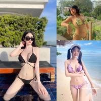 ราคา ชุดว่ายน้ำ บิกินี่ สามเหลี่ยมแบบห่วงพันเอว ผูกหลังผูกคอby Cherry_Swimwearr (9915306930)