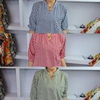 ราคา //เสื้อสาวพลัสไซส์//A100//เสื้อคอจีนแขนศอกลายสก๊อตผ้าไหมอิตาลี่ ไซส์46นิ้ว ยาว25นิ้ว สะโพก48นิ้ว หน้าผ้า46นิ้ว ราคา139บา (40762093027)