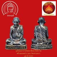 ราคา รูปหล่ออาจารย์นอง เนื้อนวโลหะ รุ่นสร้างมณฑป อ.นอง วัดทรายขาวเสก ปี 2540 (29141597323)