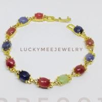 ราคา สร้อยข้อมือ ทับทิมสลับหยก​ไพลิน​ ไพลินแท้​ หยกแท้​ ทับทิมแท้​กำไลข้อมือ​ อัญมณี​ หินสี (พลอยแท้) (1110876767)