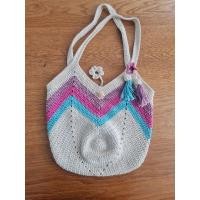 ราคา กระเป๋าผ้าถัก สีครีม (มือสอง) ถักทั้งใบ (27507627704)