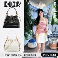 ราคา Dior Jolie PM Bucket Bag ดิออร์กระเป๋าสะพาย/กระเป๋าถือหนังวัวสุภาพสตรี  M2780U (27127592666)