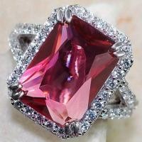 ราคา High-End สไตล์ชุดเจ้าสาวงานแต่งงานแหวนหญิง Micro-Inlaid แหวนเพทายทับทิมเลียนแบบ (40272672963)