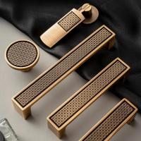 ราคา มือจับทองเหลืองโบราณหรูหราบรอนซ์ดึงตู้ครัวจับตู้เสื้อผ้าลิ้นชักลูกบิด (43658528966)