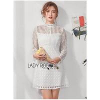 ราคา ฟรี EMS ชุดเดรสสั้น งานป้าย Lady Ribbon Thailand เสื้อผ้าแฟชั่นผู้หญิง Dress Size M สีขาว พร้อมส่งสวยเหมือนแบบ (1059260822)