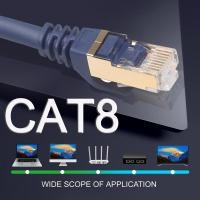 ราคา สายแลน Cat8 Ethernet Cable RJ 45 Network Cable SFTP 40Gbps Lan Cable Cat 8 RJ45 Patch Cord 1.8m/3m For Router Laptop (5039659089)