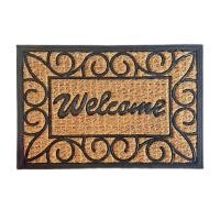 ราคา พรมใยพร้าว เช็ดเท้า ลายเหล็กดัด พรม Welcome ทำจากกากมะพร้าว ขนาด 40cm x60cm ฐานยาง กันลื่น (23436110421)