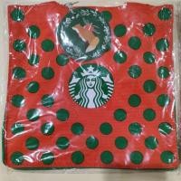 ราคา กระเป๋า Starbucks สตาร์บัค สีแดงลายคริสต์มาส จุดสีเขียว ของใหม่แท้ (26305680357)