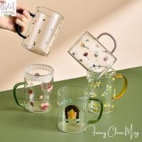 ราคา Violet Flamingo แก้วน้ำ/ แก้วใสมีมือจับ รุ่น Fancy Clear Mug แก้วลายผลไม้ ดอกไม้ ใส่น้ำร้อนน้ำเย็นได้ ความจุ 480ML (23827466484)