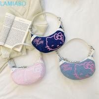 ราคา LAMIABO Children Bag, Cute KT Cat Kitty Cat Shoulder Bag, Kawaii Handbag Purse Half Moon Denim Hobo Bag Shopping (40074320343)