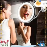 ราคา กระจกโต๊ะเครื่องแป้ง OLIINI,กระจกแต่งหน้าติดผนังแบบถ้วยดูด, 10 เท่าการควบคุมแบบสัมผัสไฟ LED ส่องสว่างกระจกแต่งหน้าขยาย (41852055155)