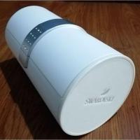 ราคา กล่องเก็บนาฬิกา SWAROVSKI ใส่นาฬิกาได้ 2 เรือน กล่องเป็นทรงกระบอกสีขาว ประดับคริสตัลแท้ของ Swarovski (28419396125)