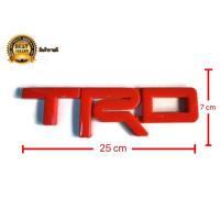 ราคา โปรแรง แผ่นป้ายโลโก้ TRD LOGO ยักษ์ใหญ่ แผ่นป้ายติดกระจังหน้า สีแดงขนาด 25cm x 7cm TOYOTA VIGO REVO TIGER MIGHTY-X (56200261296)
