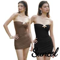 ราคา ซันคอล-ผู้หญิงมินิชุดหลอดโลหะบางดาวปิดไหล่แขนกุดเปิดหลังชุดบอดี้คอนสั้น (43805167929)