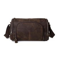 ราคา กระเป๋าสะพายข้าง หนังแท้ ผู้ชาย ทรงกระบอก รุ่นLB44(สีน้ำตาล,สีดำ) (2072753417)