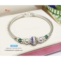 ราคา กำไลข้อมือเงินแท้ 99.9% งานสุโขทัย ลงยาสีน้ำเงิน แดง เล่นลายดอกพิกุล ด้านข้างสีเขียว กำไลโปรกำไลแบบโปร่ง ไม่ตัน SK0136 (2009618907)