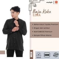 ราคา KEMEJA Asoheh Ezra เสื้อเชิ้ตโคโกะแขนยาวลายนูน - สีดํา (41224380383)