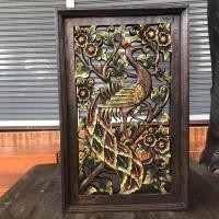 ราคา แผ่นไม้แกะสลัก ไม้แกะสลัก ลายนกยูง แผ่นไม้ฉลุ กรอบรูปแกะสลัก แผ่นไม้แขวนผนัง ของตกแต่งผนัง ตกแต่งบ้าน (มี 2 แบบให้เลือก) (17628216373)