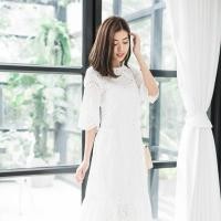 ราคา เดรสยาวลายฉลุ (710356136)
