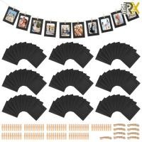 ราคา 100ชิ้นกรอบรูปกระดาษสีดํา4x6กรอบรูปกระดาษที่มี10เชือกป่านและ100คลิปไม้ ร้านค้า3584 (42915762453)