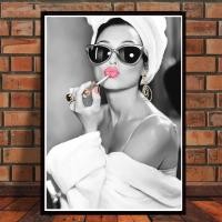 ราคา คลาสสิก Audrey Hepburn โปสเตอร์ผ้าใบพิมพ์ Wall Art Hd พิมพ์ตกแต่งบ้านภาพ (26022505506)