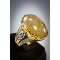 ราคา (R124 ชื่อแบบ "สุพรรณิการ์") : แหวนทองคำประดับพลอยไหมทองจักรพรรดิ์และเพชรแท้ (5864861441)