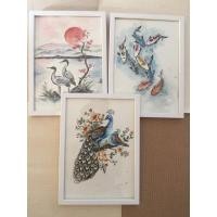 ราคา ภาพวาดมงคลปลาครป นกกระเรียนคู่ นกยูงคู่ สีน้ำ ขนาดA4 พร้อมกรอบ แขวนได้ตั้งได้ ตกแต่งบ้านร้านค้าเสริมโชคลาภมงคล สวยงาม (25671693791)