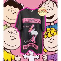 ราคา snoopy pink panther ⚡️เสื้อยืดผ้าฟอก สกรีนจมลายหน้าหลัง คอตตอนแท้100% (17393265729)