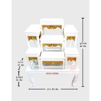 ราคา โต๊ะหมู่บูชา 7 หน้า 6 กระจังทอง สีขาว ไม้ทุเรียน By โต๊ะหมู่บูชา ราคาถูกที่สุด (1351203130)