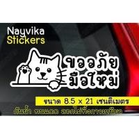 ราคา สติ๊กเกอร์ขออภัยมือใหม่ สติกเกอร์มือใหม่หัดขับ ติดรถ ลายแมว การ์ตูน น่ารักๆ สติกเกอร์ติดรถยนต์ (4559971352)