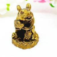 ราคา หนูมุสิกะถือก้อนทอง ประทับบนกองเงินกองทอง เนื้อทองเหลือง ประมาณ3ซม.เหมาะสำหรับตั้งบูชาถวายองค์พระพิฆเนศ (17558864803)