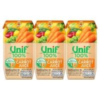 ราคา HOT ยูนิฟ น้ำผักผลไม้รวมผสมน้ำแครอท 100% 200มล. x 3 กล่อง Unif 100% Mixed Vegetable and Fruit Juice with Carrot Juice (8475110046)