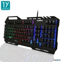 ราคา Tsunami GK-10 Semi-Mechanical RGB Alloy Panel Backlight Gaming USB Wired Keyboard (5552165463)