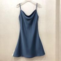 ราคา เดรสสายเดี่ยวซาตินถ่วงคอ สีกรม (14820449342)